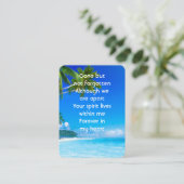 Carte De Visite Memorial Keepsake Tropical Beach Exotic (Debout devant)
