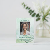 Carte De Visite Memorial Keepsake  Watercolor Foliage  (Debout devant)