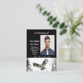 Carte De Visite Memorial Keepsake Watercolor Owl Bird (Debout devant)