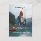 Carte De Visite Memorial Keepsake Wilderness Lake Canoe (Devant)