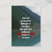 Carte De Visite Memorial Keepsake Wilderness Lake Canoe (Dos)