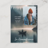 Carte De Visite Memorial Keepsaké Wilderness Lake Canoe (Devant)