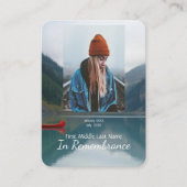 Carte De Visite Memorial Keepsaké Wilderness Lake Canoe (Devant)