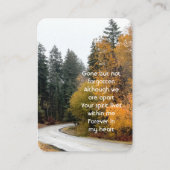 Carte De Visite Memorial Photo Fall Road Autumn Leaves Keepsaké (Devant)