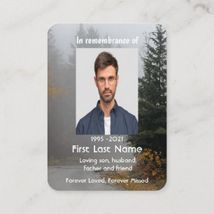 Carte De Visite Memorial Photo Foggy Road Trees Keepsaké