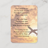 Carte De Visite Memorial Photo Keepsaké avion pilote (Devant)