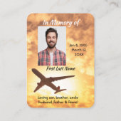 Carte De Visite Memorial Photo Keepsaké avion pilote (Dos)