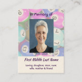 Carte De Visite  Memorial Photo Keepsake Bingo Game  (Devant)