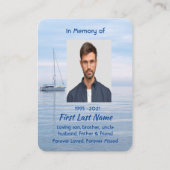 Carte De Visite Mémorial Photo Keepssbateau à voile Calme Eau (Dos)