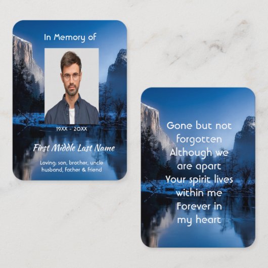 Carte De Visite  Memorial Photo Mountain Lake Winter Snow (Devant / Derrière)