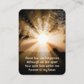 Carte De Visite Memorial Photo Prayer Forest Trail Sunlight Beams (Devant)