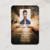 Carte De Visite Memorial Photo Prayer Forest Trail Sunlight Beams (Dos)