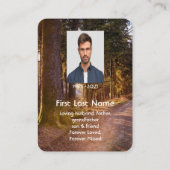 Carte De Visite Memorial Photo Prayer Forest Trail Walk Park (Dos)