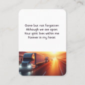 Carte De Visite Memorial Photo Prayer Semi-Truck Tractor-trailer  (Devant)