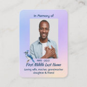 Carte De Visite Memorial Photo Prayer Watercolor Bluejay  (Devant)