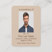 Carte De Visite Mémorial Photo Prière Aquarelle Pheasant Oiseau Ar (Dos)