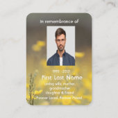 Carte De Visite Memorial Photo prière Barn Owl Bird Nature (Dos)