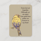 Carte De Visite Memorial Photo Prière Chanson Oiseau Chanteur de m (Devant)