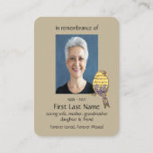 Carte De Visite Memorial Photo Prière Chanson Oiseau Chanteur de m (Dos)