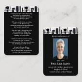 Carte De Visite Mémorial Photo Prière Coiffeur Coiffeur (Devant / Derrière)