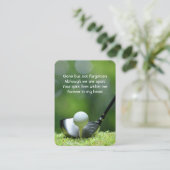 Carte De Visite Memorial Photo Prière Golfer Golf Course Golf (Debout devant)