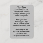 Carte De Visite Mémorial Photo Prière Graphique Chevaux d'art chré (Devant)