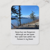 Carte De Visite Memorial Photo Prière Lake Side Forest Trees (Devant)