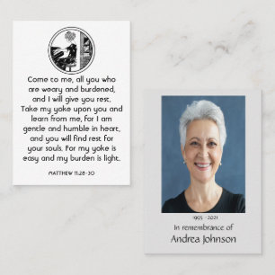 Carte De Visite Mémorial Photo Prière Musicien Piano Musique