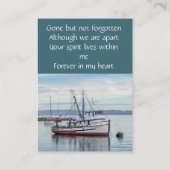 Carte De Visite Mémorial Poche Keepsaké Bateau de pêche commercial (Dos)