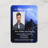 Carte De Visite Memorial Pocke Keepsaké Motorcycle Biker (Dos)