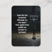 Carte De Visite Memorial Pocket Card Basketball Game (Dos)