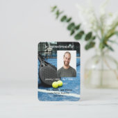 Carte De Visite Memorial Pocket Card Tennis Jeu Racket Ball (Debout devant)