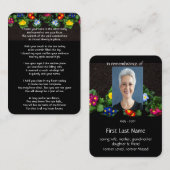 Carte De Visite Mémorial prière jardiner jardinage Primula (Devant / Derrière)