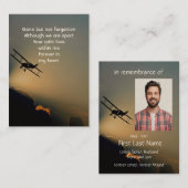 Carte De Visite Mémorial prière pilote avion avion avion vol (Devant / Derrière)