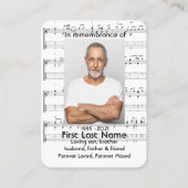 Carte De Visite Memorial Service Invite Music Notes background (Dos)