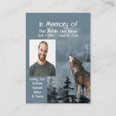 Carte De Visite Memorial Service Keepsaké Howling Wolf (Devant)