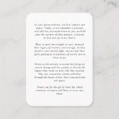 Carte De Visite Memorial Simple Modern 9 Photos Grille Prière (Dos)