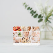 Carte De Visite Memorial Simple Modern 9 Photos Grille Prière (Debout devant)