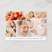 Carte De Visite Memorial Simple Modern 9 Photos Prière (Devant)