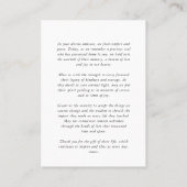 Carte De Visite Memorial Simple Modern 9 Photos Prière (Dos)