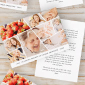 Carte De Visite Memorial Simple Modern 9 Photos Prière