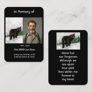 Carte De Visite Mémorial souvenir ours noir animal