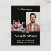 Carte De Visite MemorialKeepsake for Bowling Bowler (Devant)