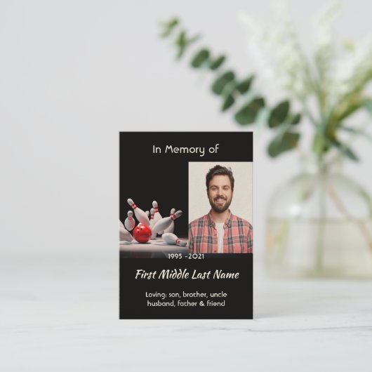 Carte De Visite MemorialKeepsake for Bowling Bowler (Debout devant)