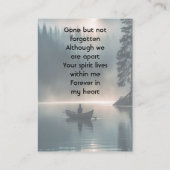 Carte De Visite  Memory Keepsake Wilderness Lake Canoe (Dos)