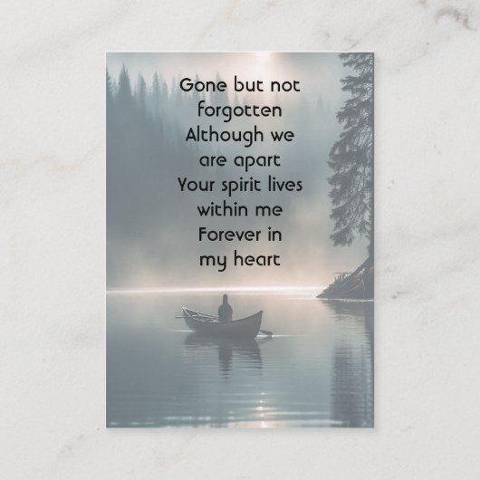 Carte De Visite  Memory Keepsake Wilderness Lake Canoe (Dos)