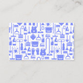 Carte De Visite ménage unique bleu motif Service de nettoyage (Dos)