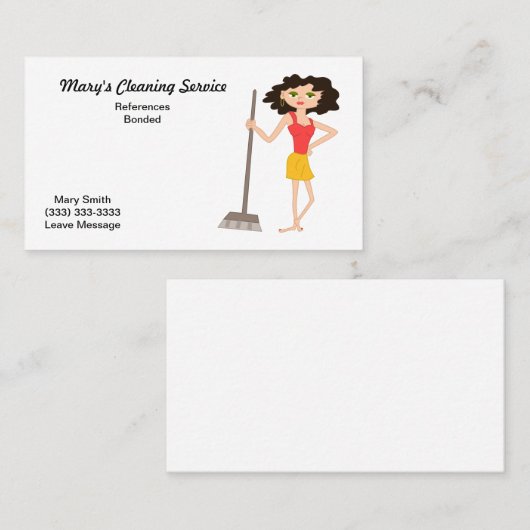 Carte de visite ménagère (Devant / Derrière)