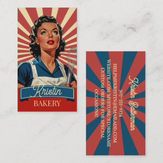 Carte De Visite Ménagère vintage boulangerie pâtissier