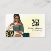 Carte De Visite Mentalité de millionnaire Code QR de la patronne (Devant)